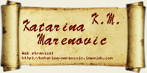 Katarina Marenović vizit kartica